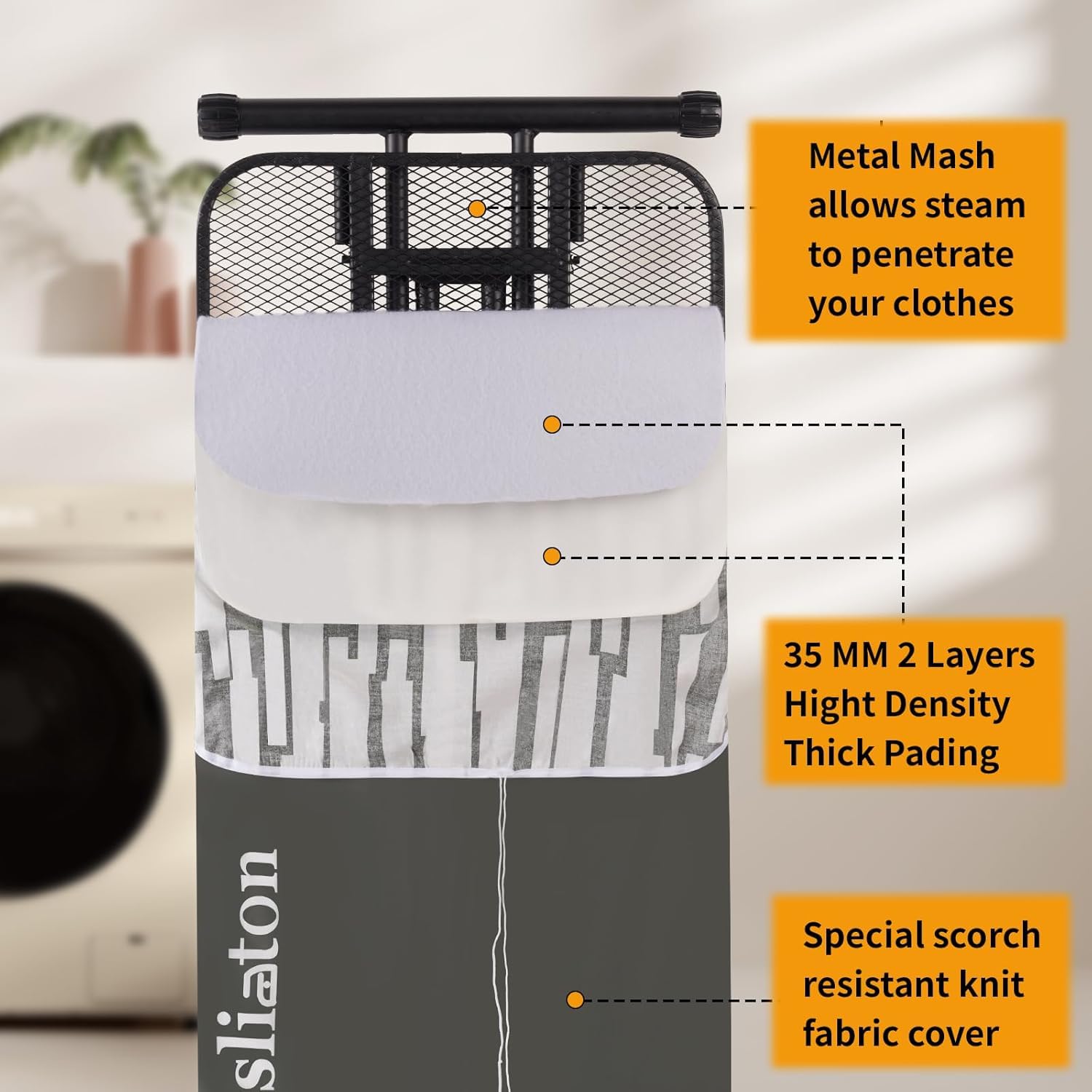 Slieton Extra Large Ironing Board with Steam Iron Rest