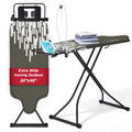 Extra Large Ironing Board with Hang Rail and Iron Rest 64" L x 20" W x 38" H (Large with Sliding Iron Rest)
