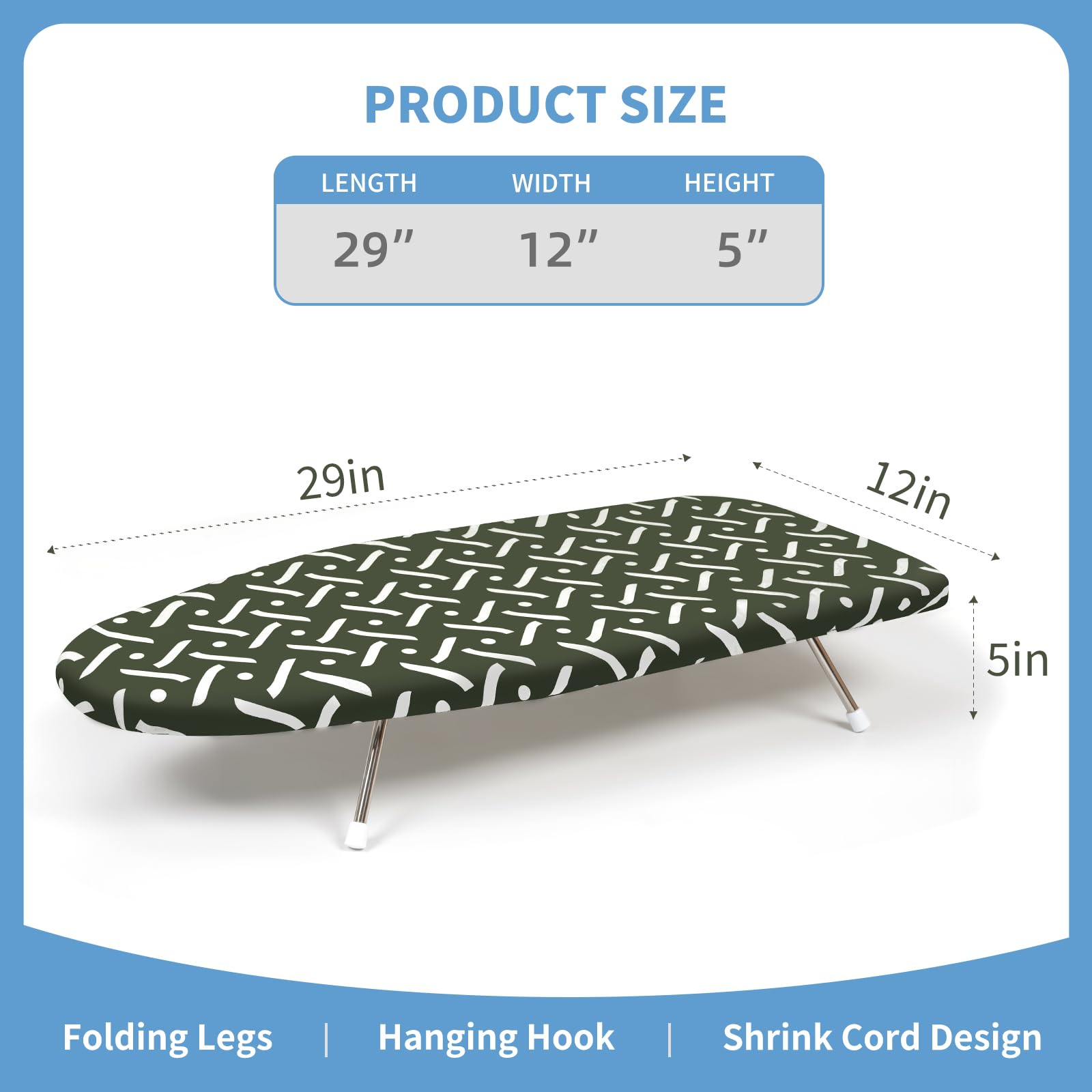 Tabletop Ironing Board 12"x29"