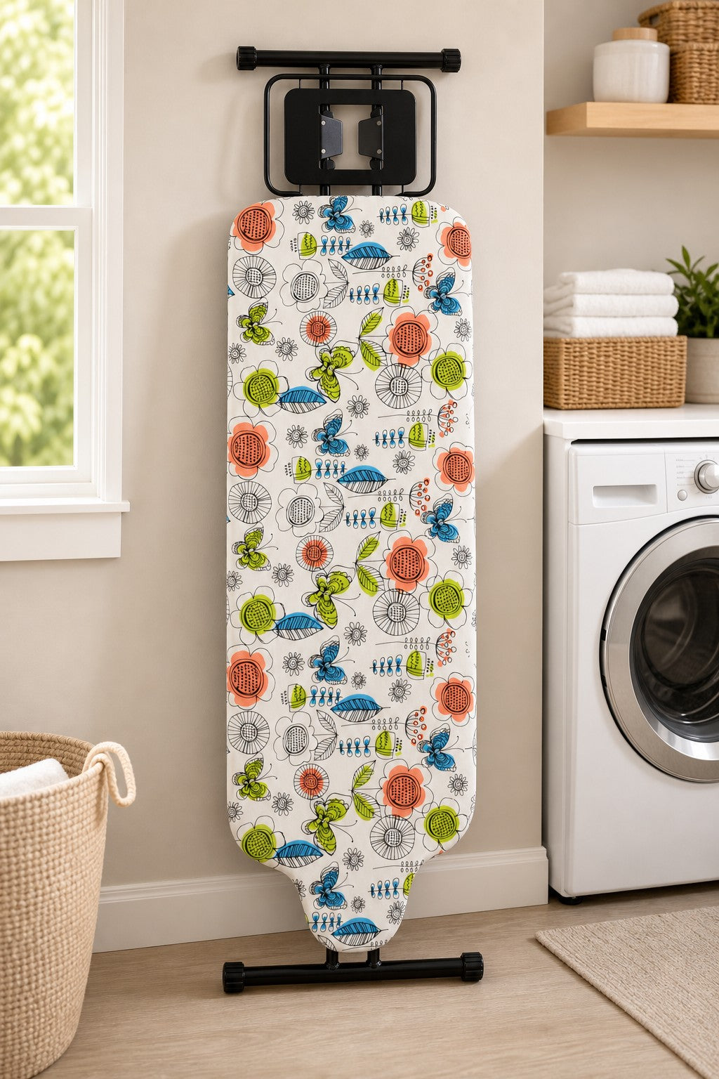 Slieton extra-large ironing board with white botanical cover